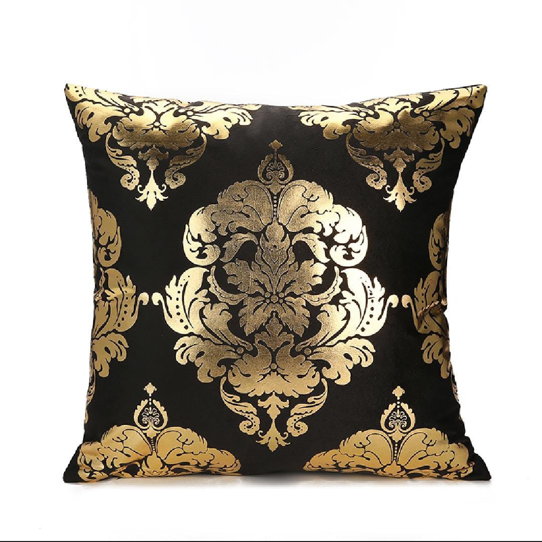White and Gold Velvet Cushion Covers –  Soft Decorative Throw Pillow Cases, 16x16 inch