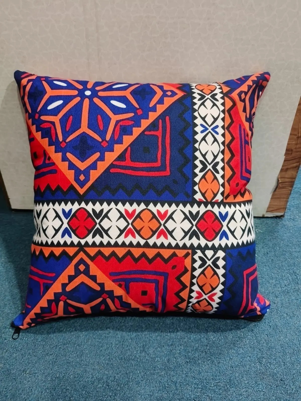 3D Printed Cotton Cushion Cover 15x15 Inch – Double Side Design