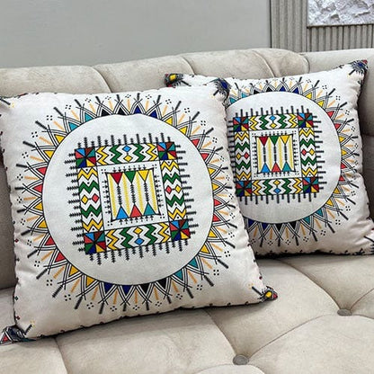Colorful Geometric Cushion Cover – 16x16 Inch Modern Decorative