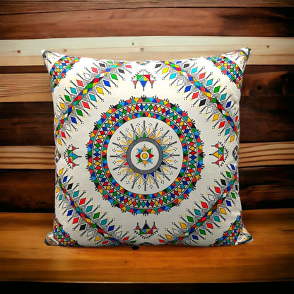 Colorful Geometric Cushion Cover – 16x16 Inch Modern Decorative