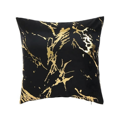 White and Gold Velvet Cushion Covers –  Soft Decorative Throw Pillow Cases, 16x16 inch