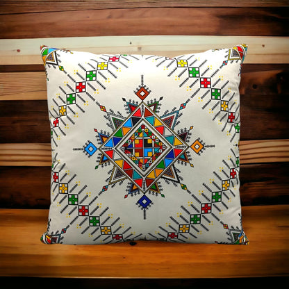 Colorful Geometric Cushion Cover – 16x16 Inch Modern Decorative