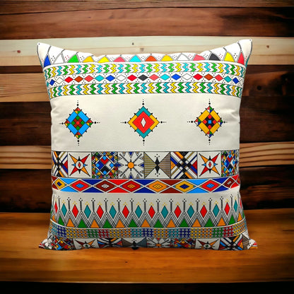 Colorful Geometric Cushion Cover – 16x16 Inch Modern Decorative