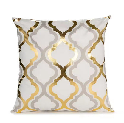 Black and Gold Velvet Cushion Covers –  Soft Decorative Throw Pillow Cases, 16x16 inch