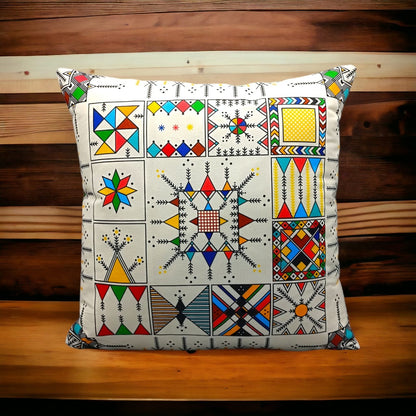 Colorful Geometric Cushion Cover – 16x16 Inch Modern Decorative