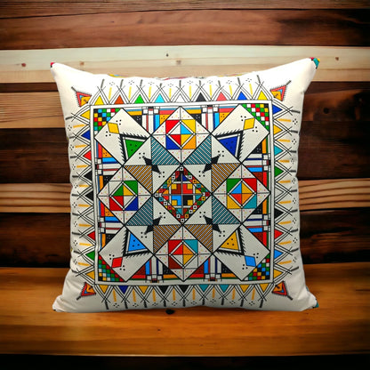 Colorful Geometric Cushion Cover – 16x16 Inch Modern Decorative