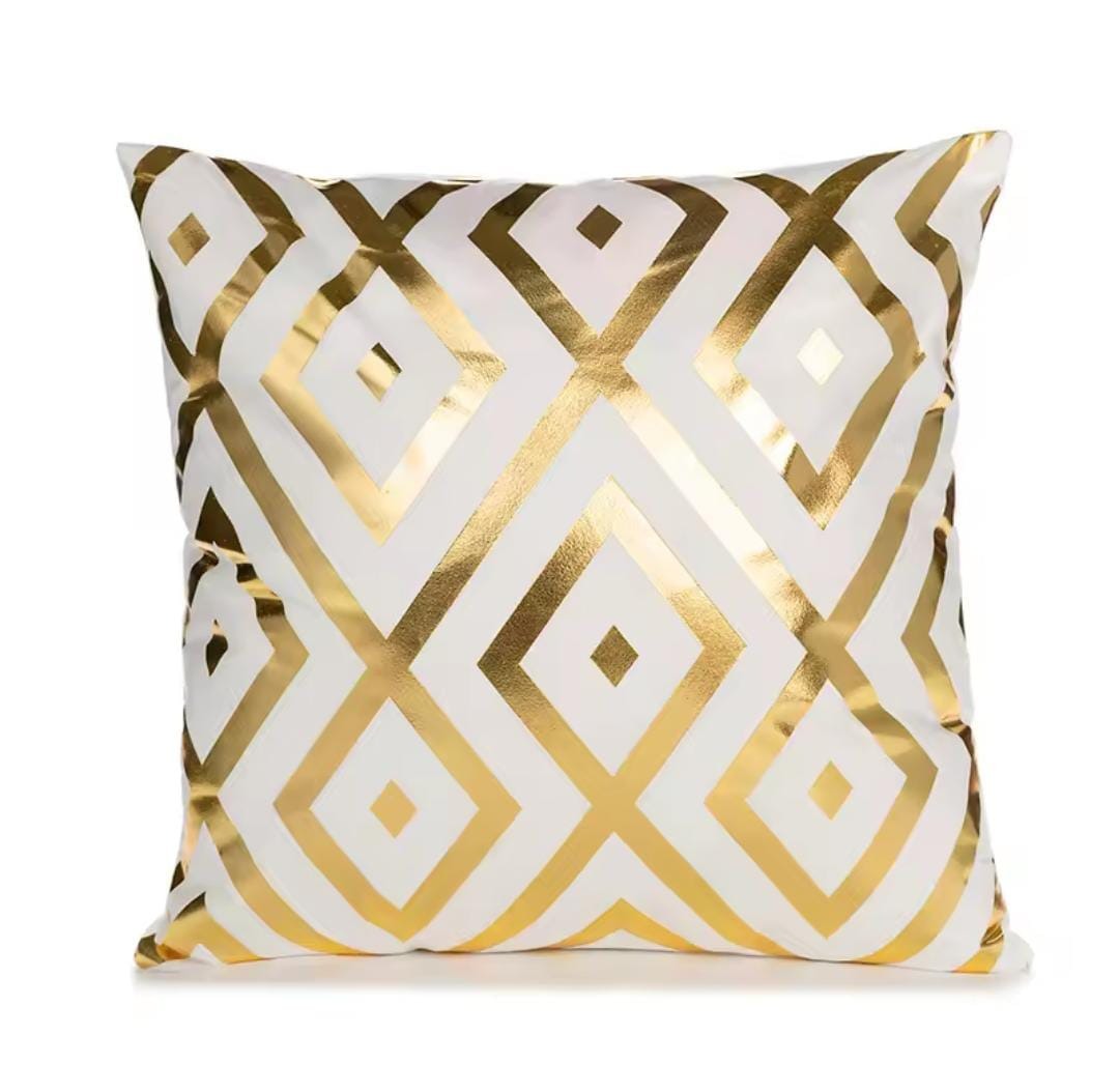 Black and Gold Velvet Cushion Covers –  Soft Decorative Throw Pillow Cases, 16x16 inch