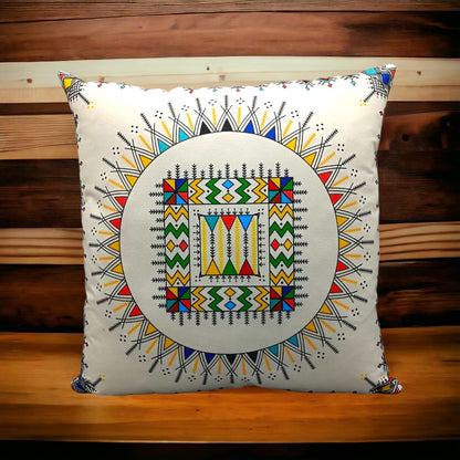 Colorful Geometric Cushion Cover – 16x16 Inch Modern Decorative