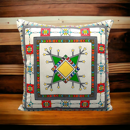 Colorful Geometric Cushion Cover – 16x16 Inch Modern Decorative