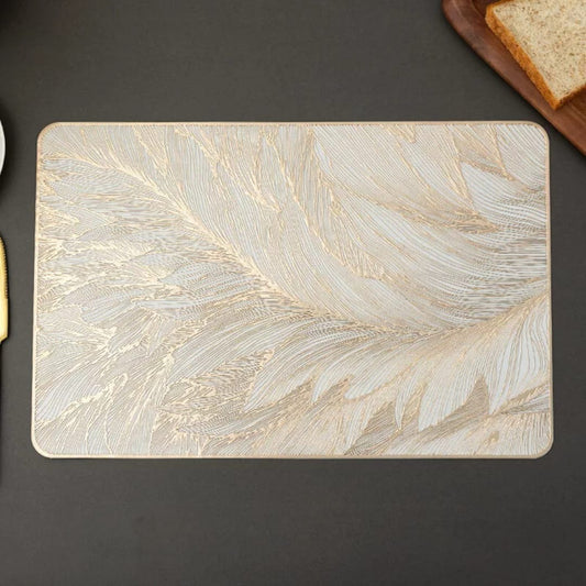 Elegant Golden Geometric Flower Pattern PVC Placemats and Coasters
