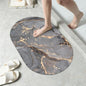 Marble Design Oval Absorbent Antislip Door Mat
