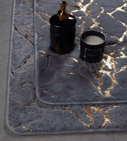 Memory Foam Bath Mat Marble Design Bathroom Rugs Super Water Absorbent Bath Mats for Bathroom Machine Washable Bath Rugs 40X60CM Marble Design