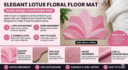 Pink Wave Design Premium Bathroom Mat | Soft Absorbent Anti-Slip Quick Dry Bath Mat