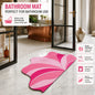 Pink Wave Design Premium Bathroom Mat | Soft Absorbent Anti-Slip Quick Dry Bath Mat