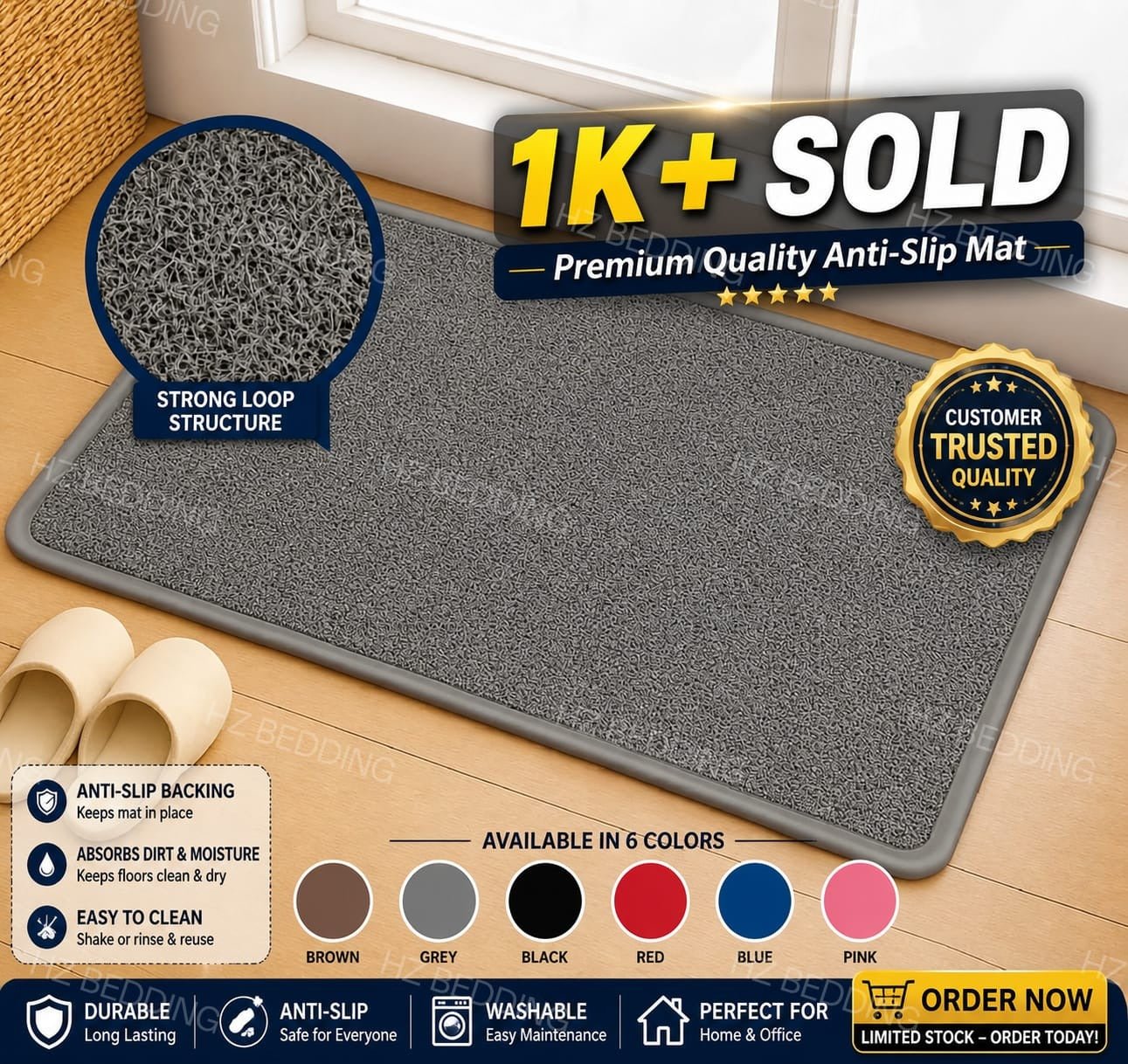 High Quality PVC Water Absorbing Mat for Bathroom Entrances