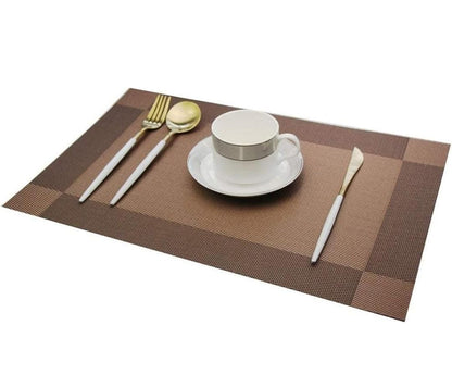 Set of 2/4/6/8 PCS Dark Brown PVC Placemats