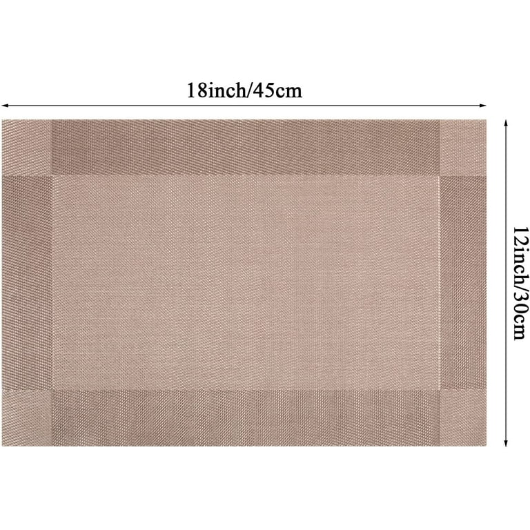 Set of 2/4/6/8 PCS Light Brown PVC Placemats
