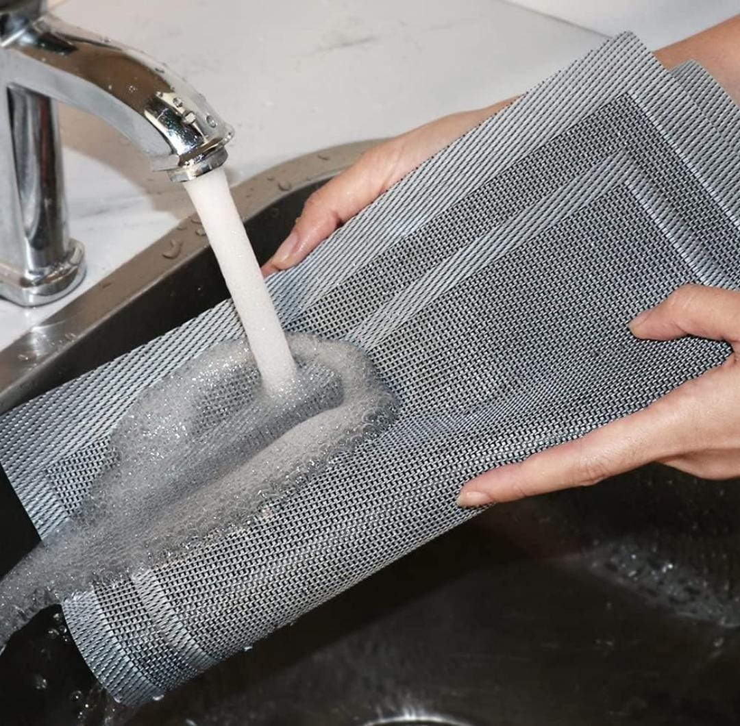 Set of 2/4/6/8pcs Boder Grey Pvc Placemats,