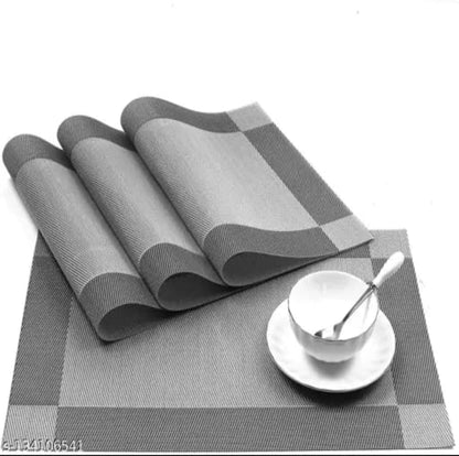 Set of 2/4/6/8pcs Dark Grey Pvc Placemats,