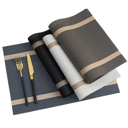 Set of 2/4/6/8pcs New Boder Pvc Placemats,