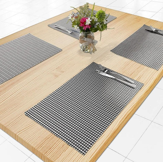 Set of 2/4/6/8pcs New Check Pvc Placemats,