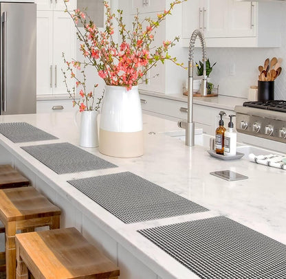 Set of 2/4/6/8pcs New Check Pvc Placemats,