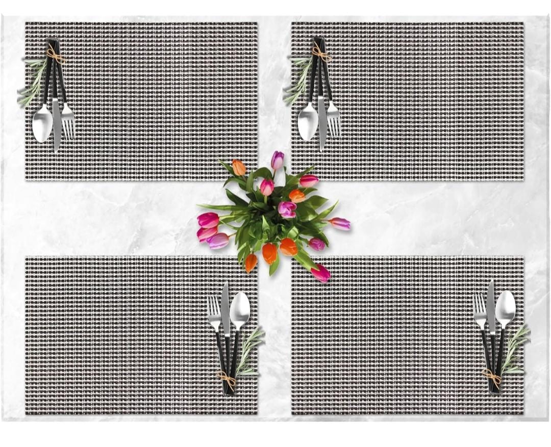 Set of 2/4/6/8pcs New Check Pvc Placemats,