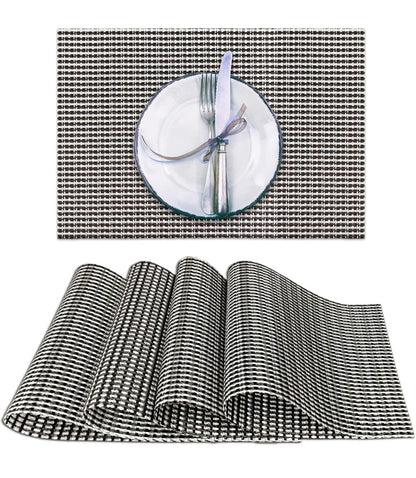 Set of 2/4/6/8pcs New Check Pvc Placemats,