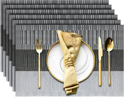 Set of 2/4/6/8pcs New Grey Pvc Placemats,