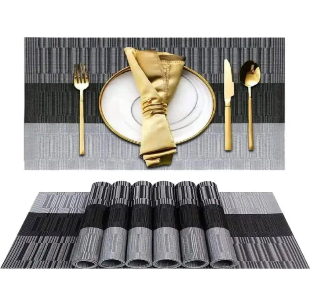Set of 2/4/6/8pcs New Grey Pvc Placemats,