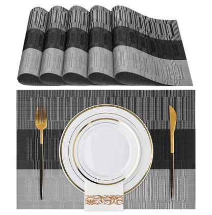 Set of 2/4/6/8pcs New Grey Pvc Placemats,