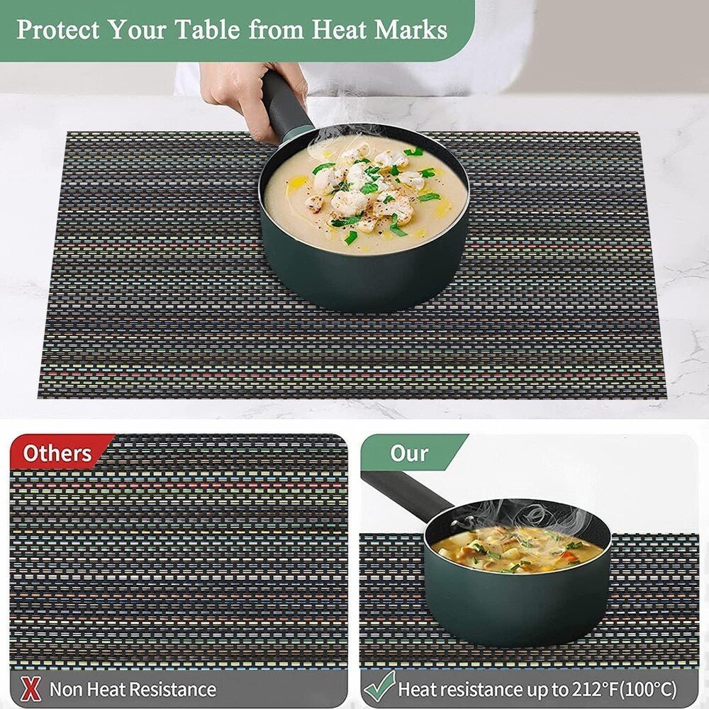 Set of 2/4/6/8pcs New Multi Pvc Placemats,