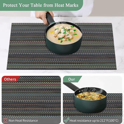 Set of 2/4/6/8pcs New Multi Pvc Placemats,