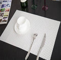 Set of 2/4/6/8pcs White check Pvc Placemats,