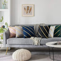 Soft Velvet Golden Strip Cushion Cover 16x16