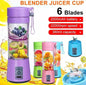 USB Rechargeable Juicer Blender 6 Blades